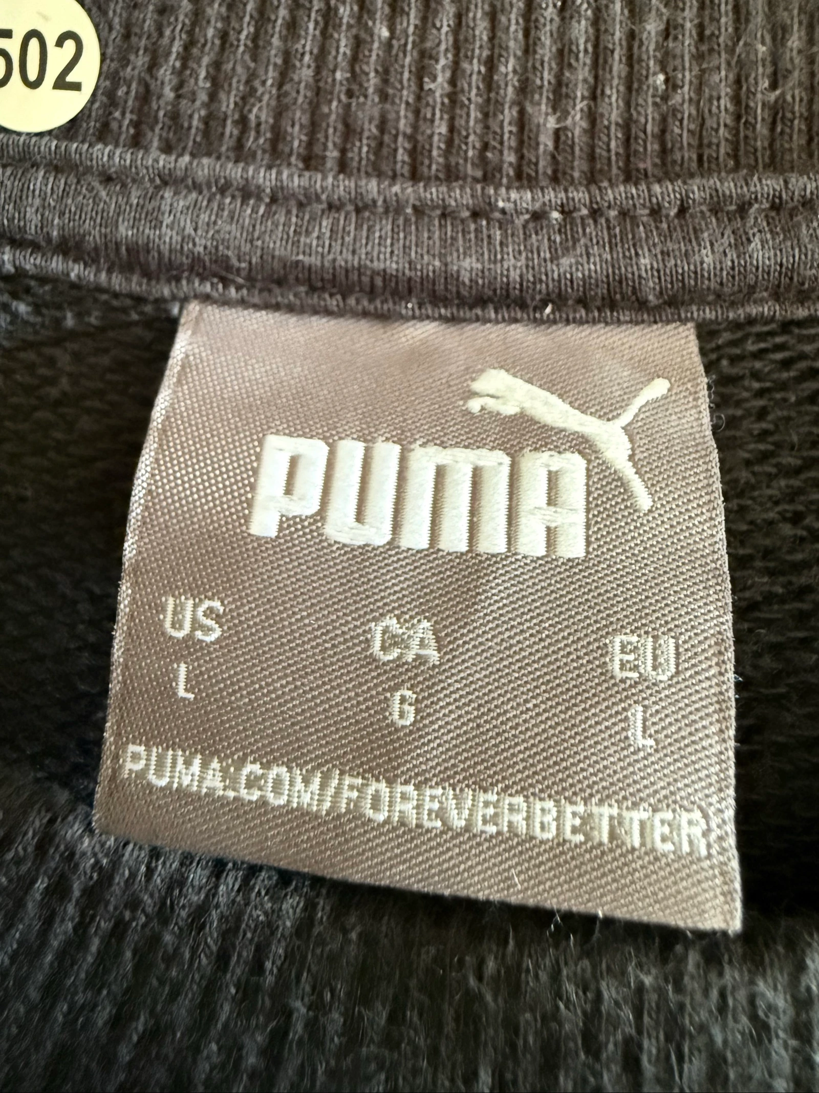 Puma Sweat Homme Noir Taille L – Grand Logo – Très Bon État – photo 5